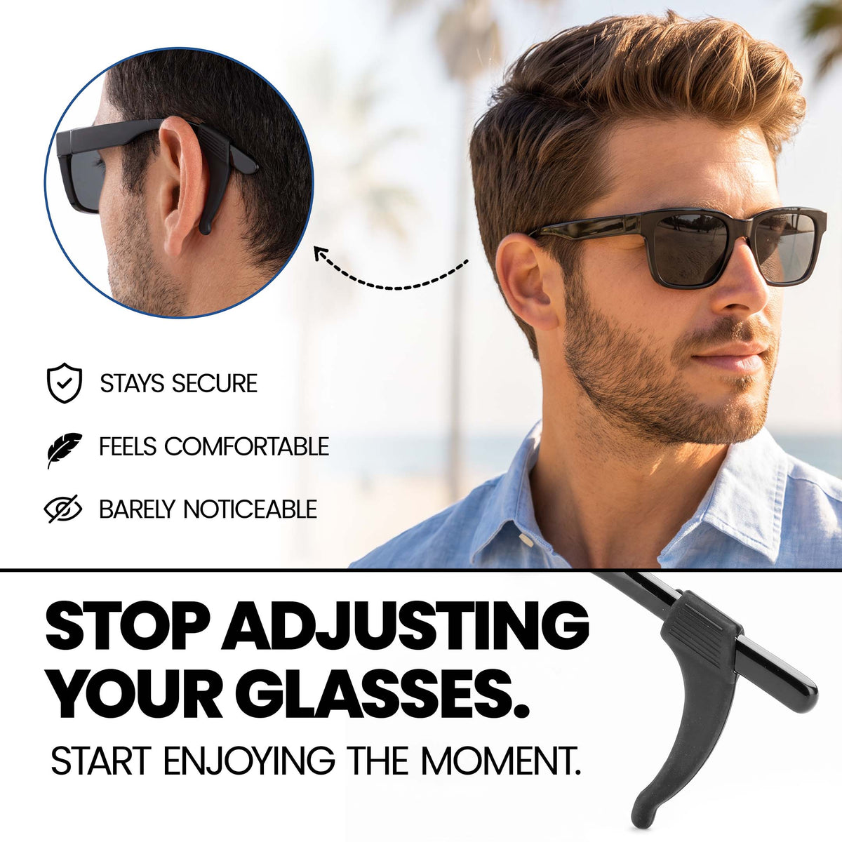 Anti-Slip Glasses Ear Hook Grip (3 pack)