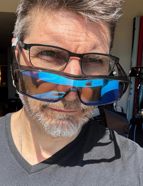 Lance wearing Saint shades