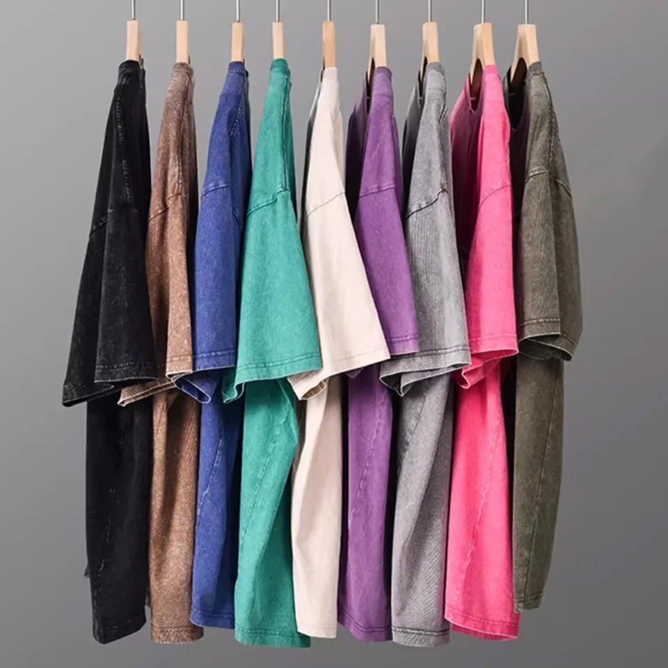 230GSM Vintage Loose-Fit Washed Tee..